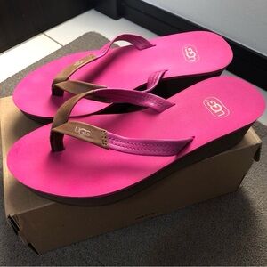 UGG Pink and Brown upper wedge sandal